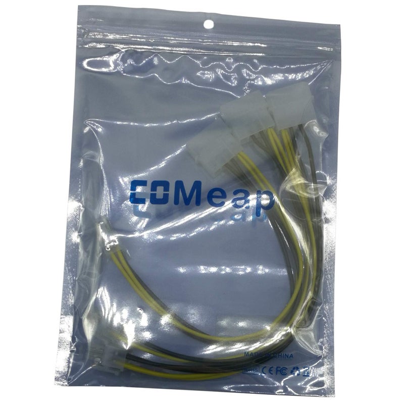 COMeap (3-Pack) 4 Pin Molex Connector, LP4 Molex to ATX 4 Pin Connector Auxiliary Power Adapter Cable 9.5-inch (24cm) - Image 5